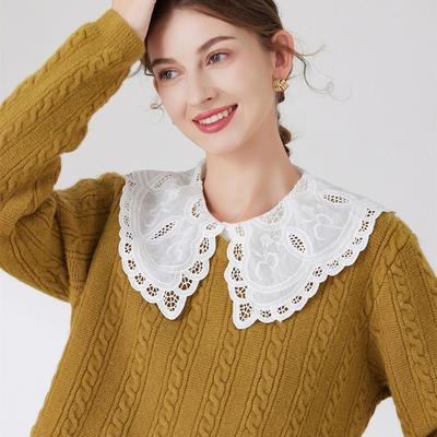 Elegante Cuello Falso Floral Calado Desmontable Camisa Blanca Blusa Solapa Cuello Falso Para Mujeres Niñas Accesorio de Decoración