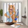 Curtains Bathroom Curtain Funny Shower Curtain 2023 New Kawaii Cat Printing Shower Curtain Polyester Waterproof Cloth Shower