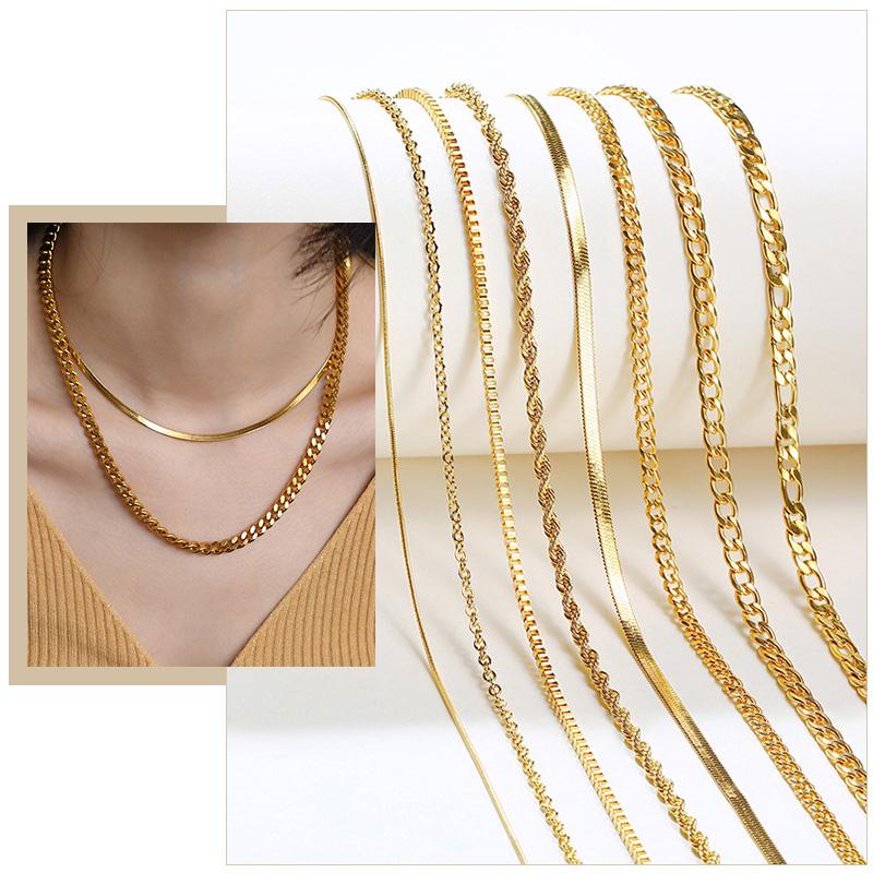 Minimalist Rope Chain Stainless Steel Choker Necklaces for Women 1-5MM Gold Color Metal Daily Wear Statement Collar Jewelry