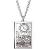 Tarot Stainless Steel Necklace Men'S Hip Hop Personality Retro Square Pendant Sweater Necklace