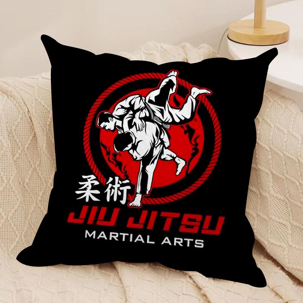 Sports Judo Martial Arts Cushion Cover Soft Plush DoubleSided Printed Sofa Pillow Cushion Cover Cozy AllSeason Decor Gift