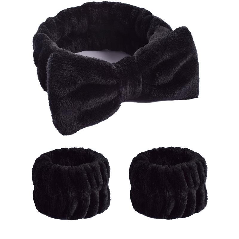 Wash Face Headbands 3PCS Women Coral Fleece Hair Bands Cuff Waterproof Bands Absorbent Wristbands Head Band Hair Accessories Set