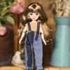 30cm BJD Toddler Princess Doll with Long Hair and Flower Accessory