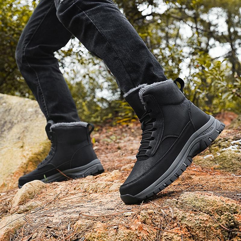 Men's Winter High-Top Snow Boots: Outdoor Plus Size Cotton Sneakers