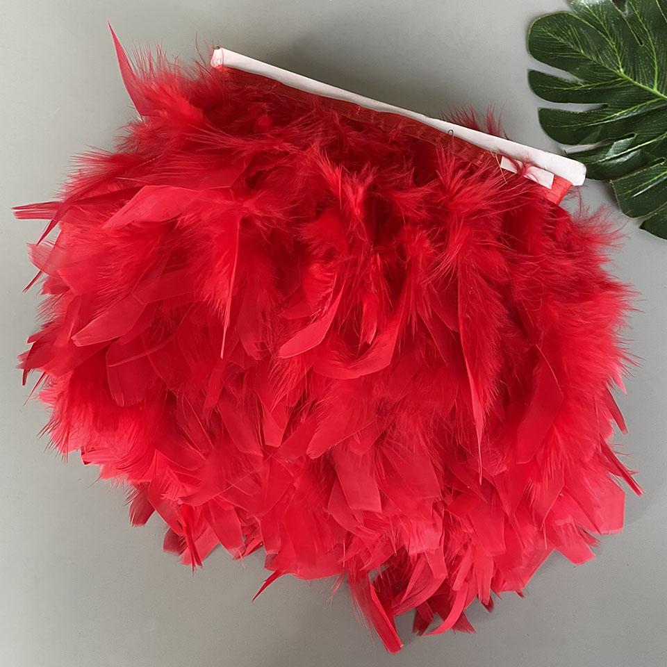 Fluffy Turkey Feathers Trim Fringe Ribbon 10Meters Marabou Feather On Tape Fringes Sewing Trimmings DIY Clothes Dress Decoration
