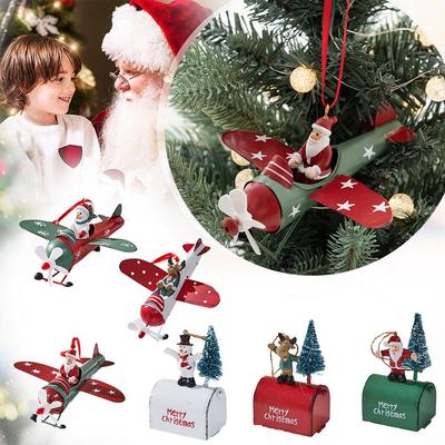 Retro Železný Vánoční Přívěsek Antický Styl Santa Claus Dekorativní Strom K Zavěšení Vánoční Ozdoba S2X6