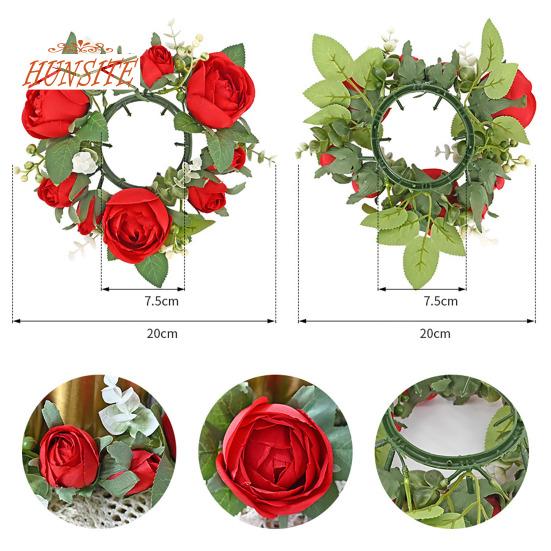 2ks Realistický svícen věnec, umělý věnec pro domácnost