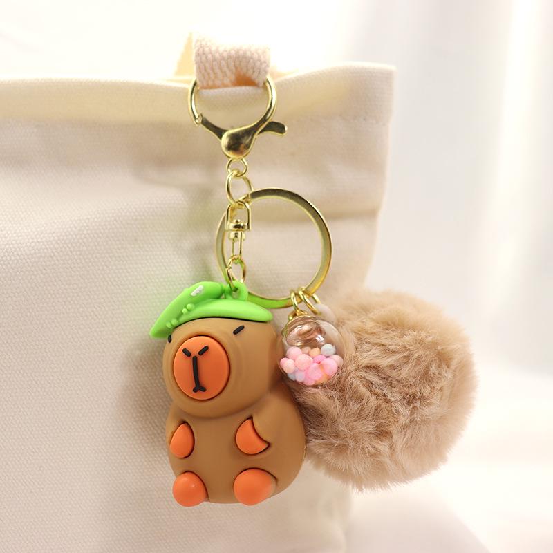 Chaveiro Pingente de Pelúcia Capivara - Fofo Ornamento de Casal, Prêmio de Máquina de Garra, Pequeno Presente