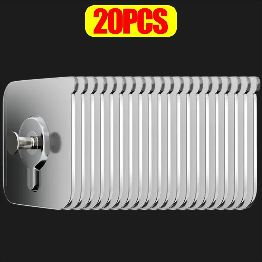 10/100Pcs Transparent Self-adhesive Wall Hooks Photo Frame Clock Screw Hook No Drilling No Nail Hanging Hangers Holder Organizer