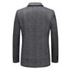 Autumn and Winter Men's Suit Fashion Thousand Bird Plaid Woolen Suit Men's Jacket Casual Non-ironing and Anti-wrinkle Small Suit