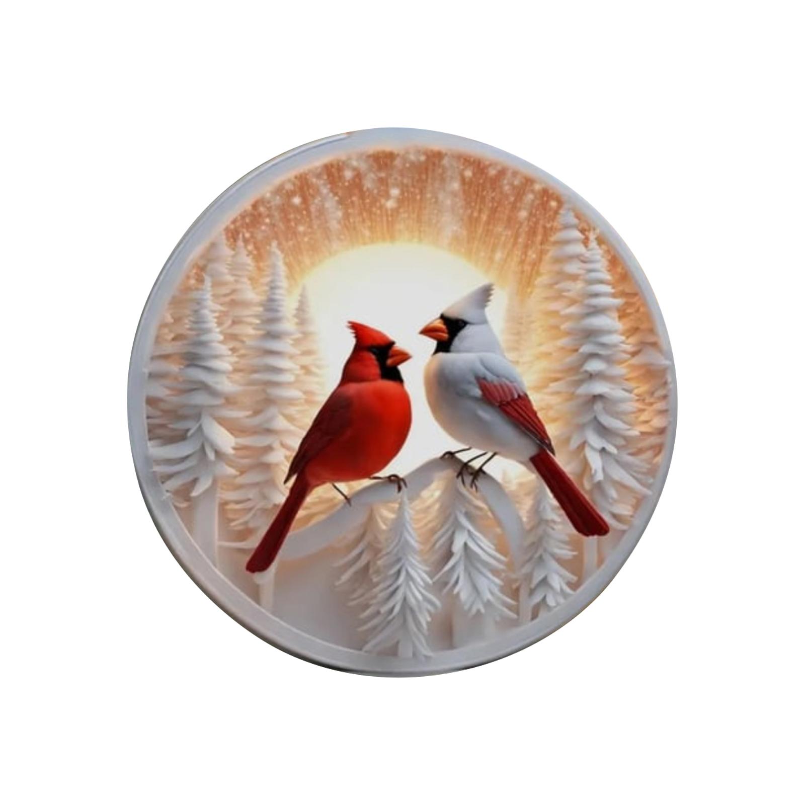 

Christmas 2D Acrylic Pendant With Snowbird Winter Sunrise Decoration Holiday Decoration One Size