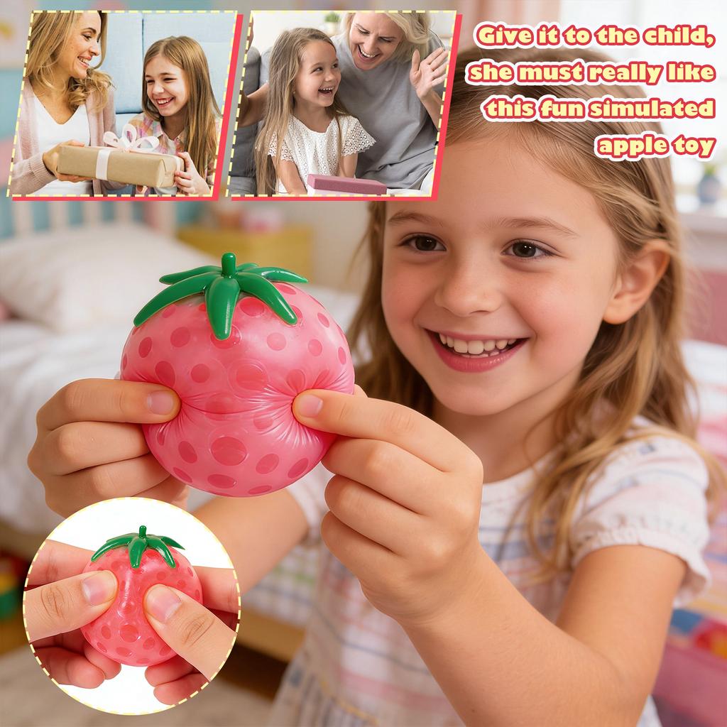 Soft Rubber Beads, Tomato-shaped Stress-relieving Toy For Children, Fruit-shaped  Ball.