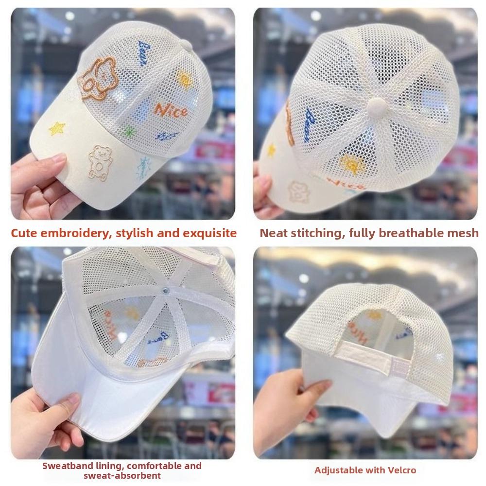 Solid Color Kid Baseball Cap Mesh Sun Protection Hat New Kid Sunshade Hat for Summer
