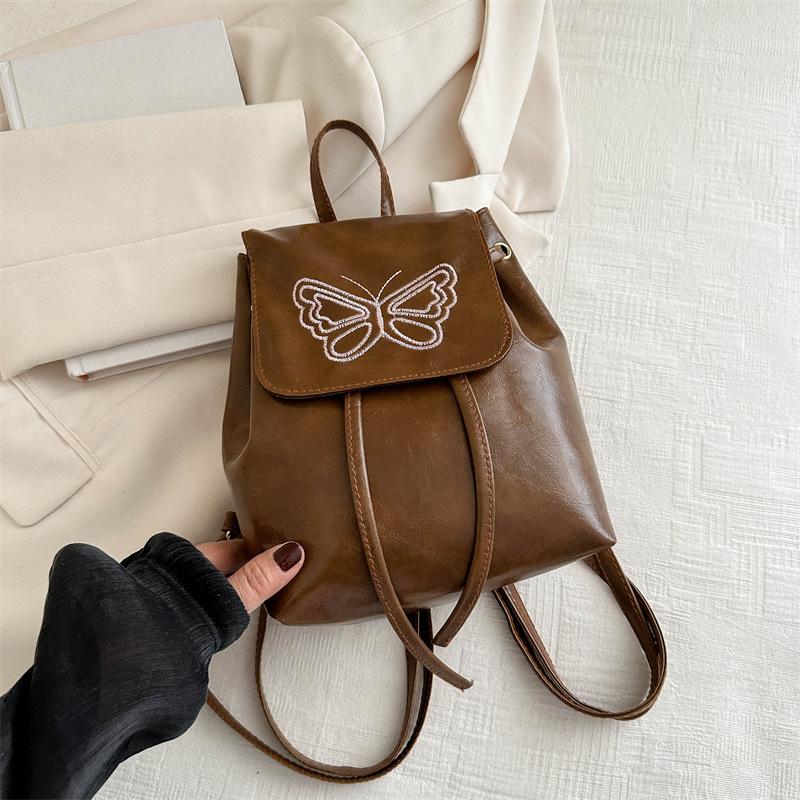 Retro Fashion Backpack for Women's Casual New Style Ins Personality Trendy and Beautiful Texture One Shoulder Backpack