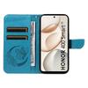 For Honor 400 Smart 4G Case Butterfly Pattern PU Leather Folio Flip Phone Cover -  Blue