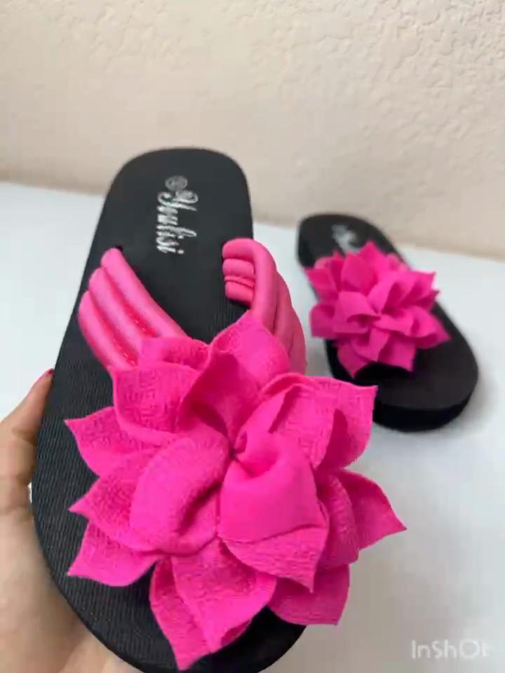 Damen Florale Slip-On Urlaubs-Hausschuhe mit EVA-Sohle