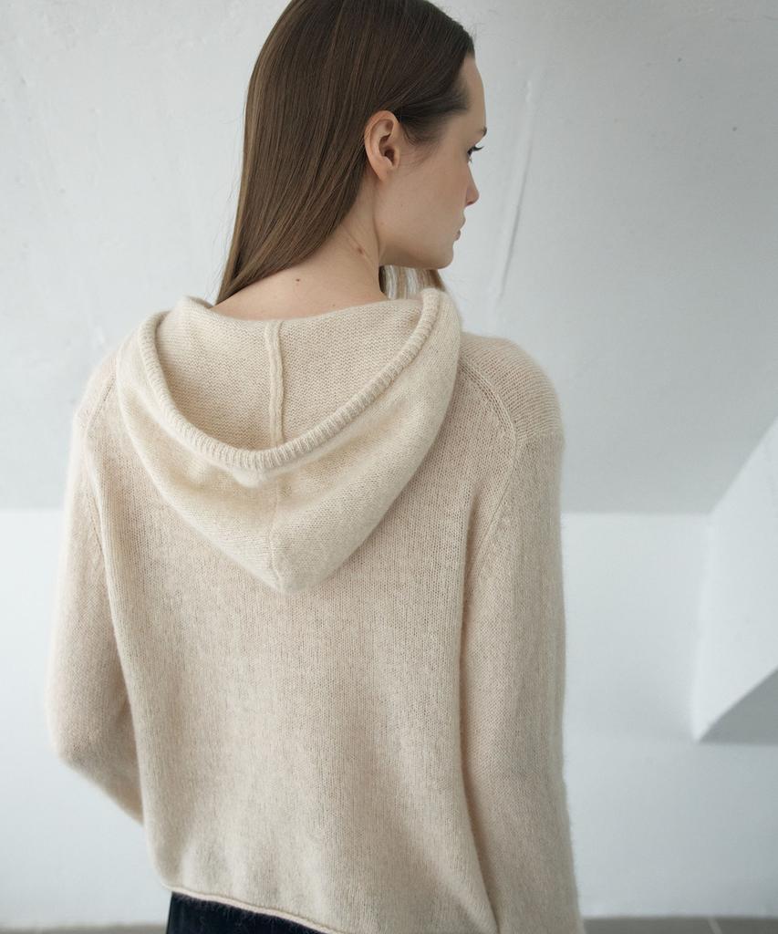 Ahwe Wool Blend Hooded Pullover_L Beige