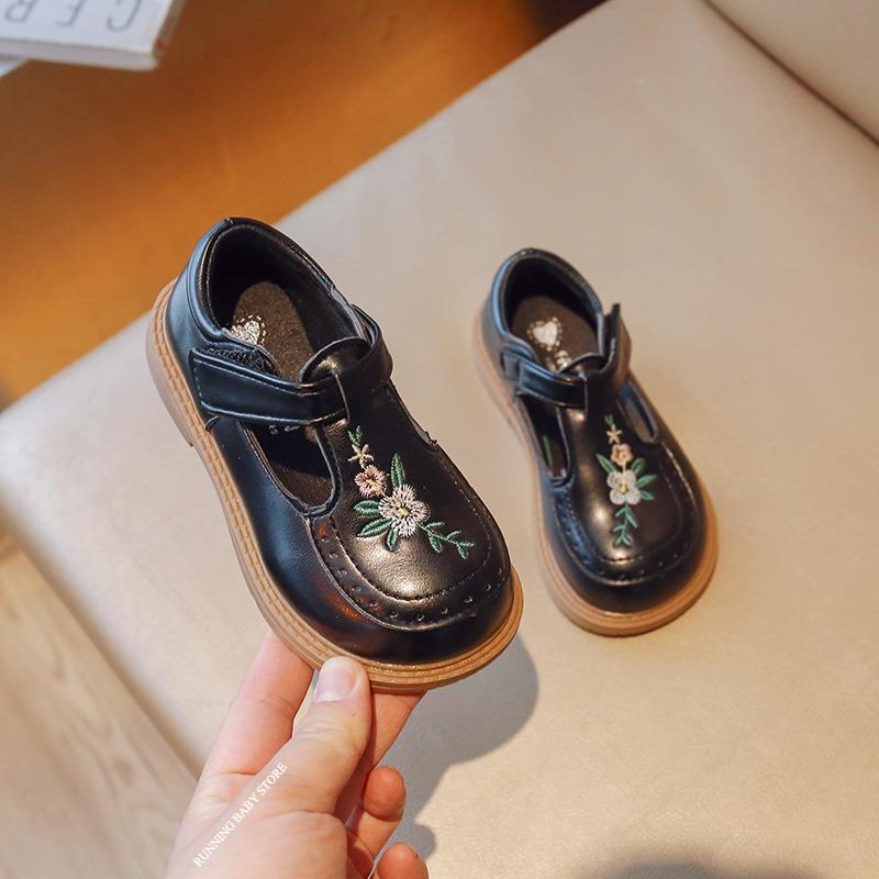 

Early Autumn Retro Style Mary Jane Shoes Girls Fashion Classical Flower Embroidery Children Girl Shoes Princess Footwear I11043 21 чорний