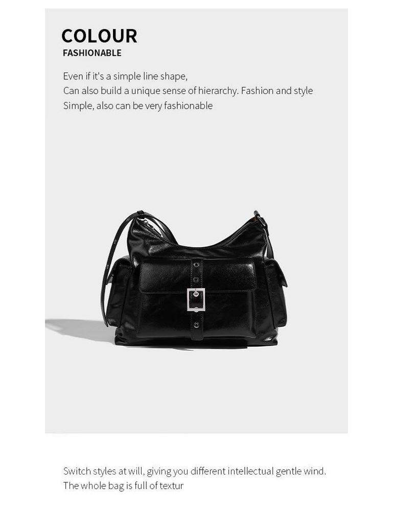 Autumn/Winter 2024 Retro Biker Pocket Bag: High-Capacity, Chic Crossbody for Fashionable Commuters