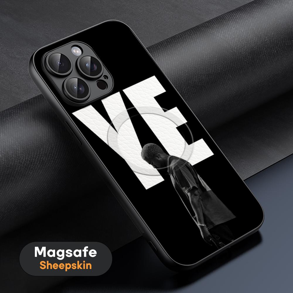 Rap K-kan-YE W-WE-ST Man Hot Phone Case For iPhone 17 16 15 14 13 12 11 Plus Pro Max  High-end Luxury Magsafe Sheepskin