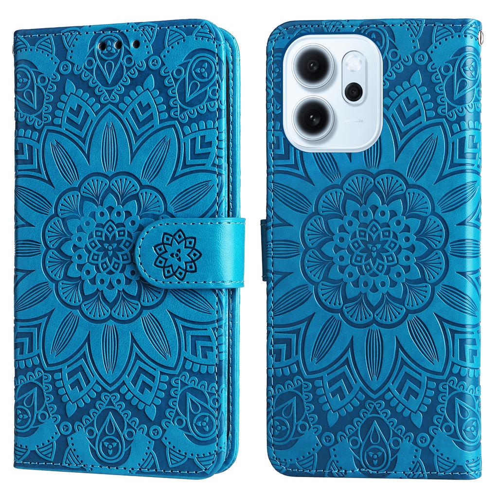 For Oppo Reno15 F 5G Case Sunflower Imprint Leather Wallet Phone Cover