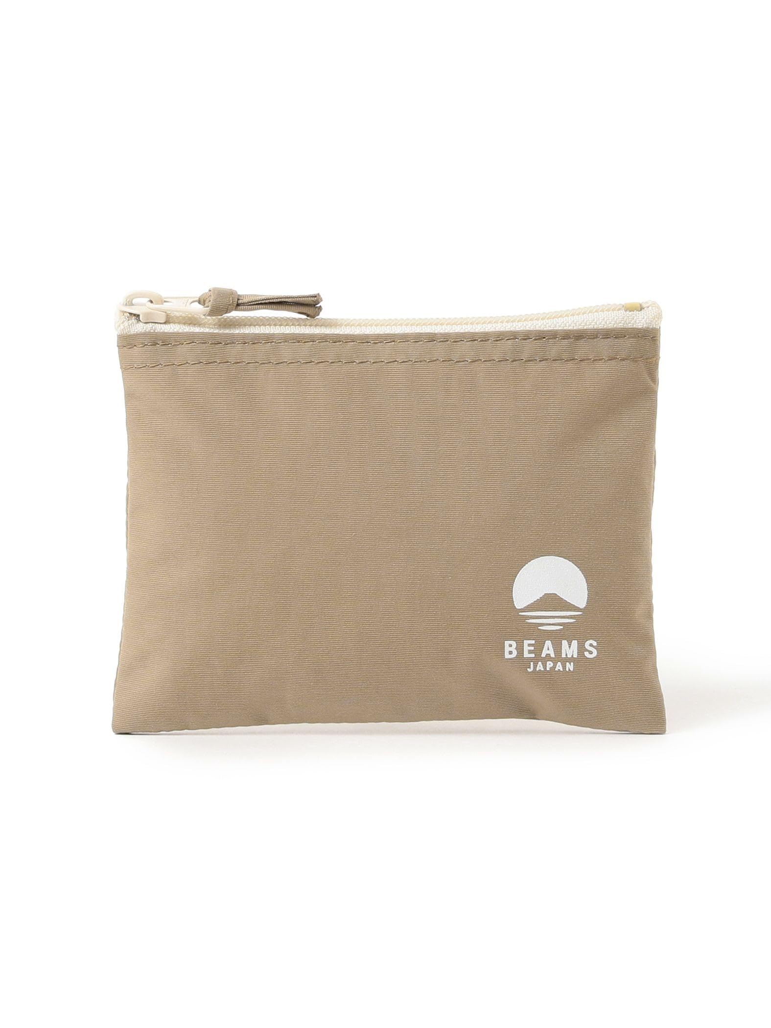 

Beams Japan Logo Flat Free Size Pouch, Medium, Beige,
