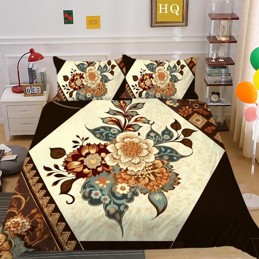 Set copripiumino da donna con stampa floreale di lusso 3D, biancheria da letto per la casa in poliestere, camera da letto king size