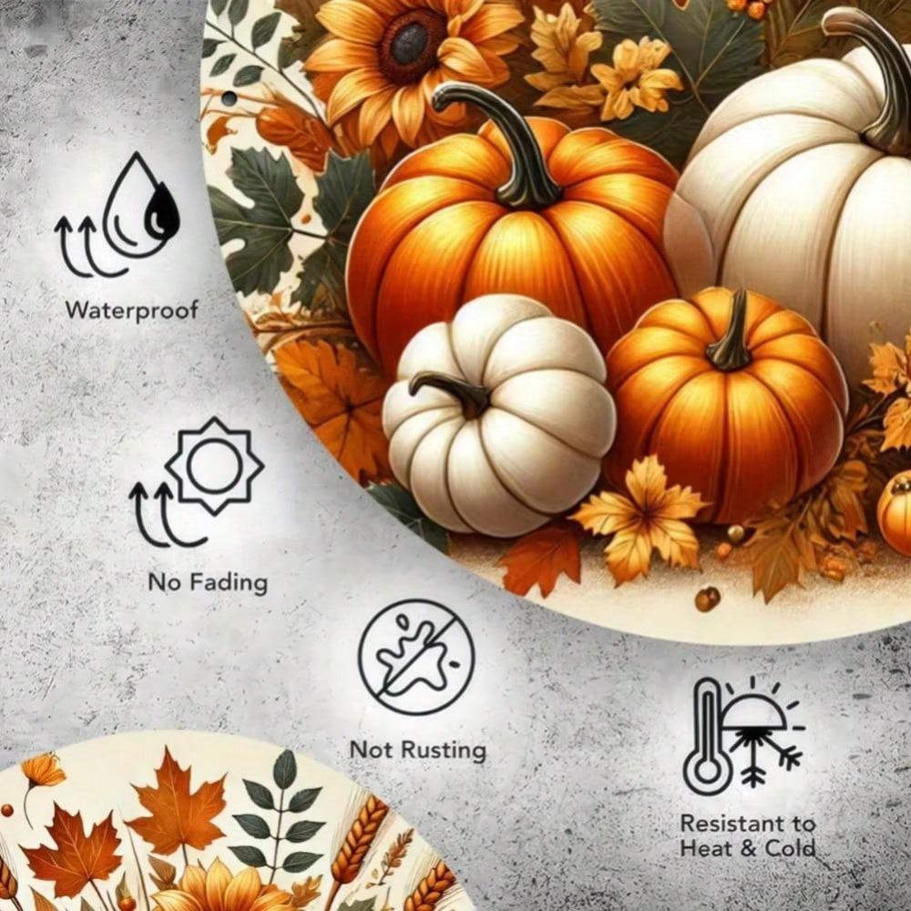Fall Harvest Pumpkin Metal Wall Art Halloween Home Decor Bar Cafe Kitchen Sign