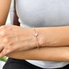 Bracciale in quarzo rosa naturale Bracciale in quarzo rosa sfaccettato Bracciale in quarzo rosa per donna Bracciale a catena con pietre preziose Regali unici