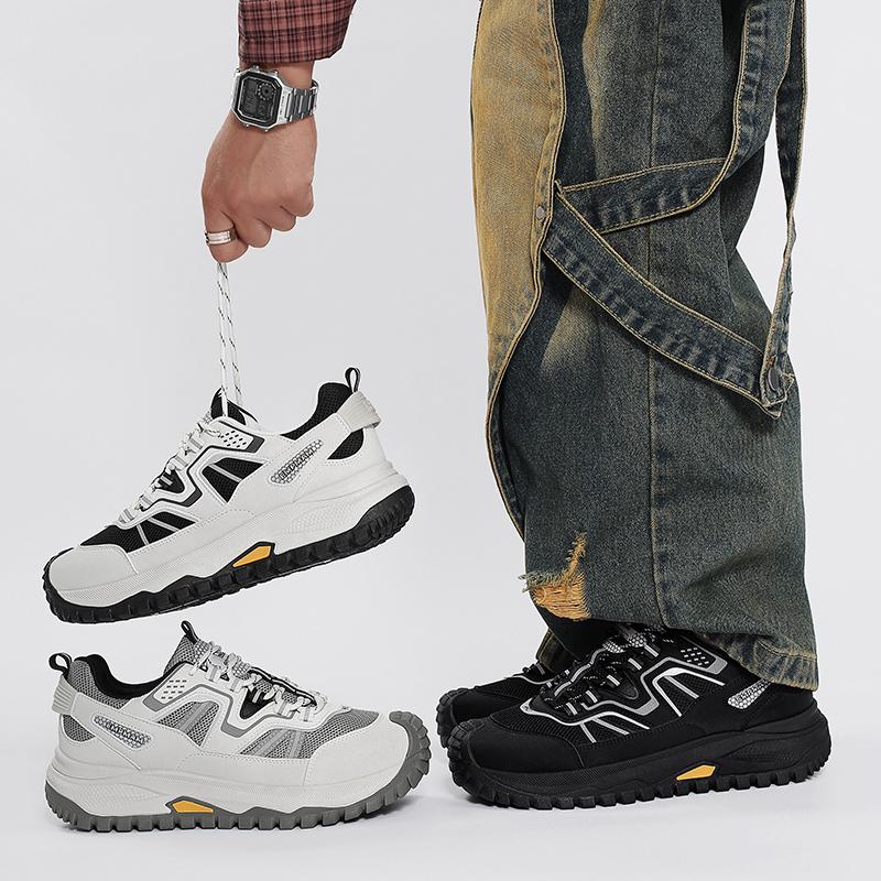 Men Lightweight Trail Running Shoes Autumn Non-Slip TPR Sole Breathable Hiking Sneakers Outdoor Trekking Walking Shoes 39-44