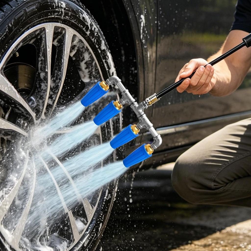 High Pressure Garden Hose Nozzle Rust Resistant Stainless Steel Ergonomic Washer Hose High-Pressure Nozzle For Car Washing