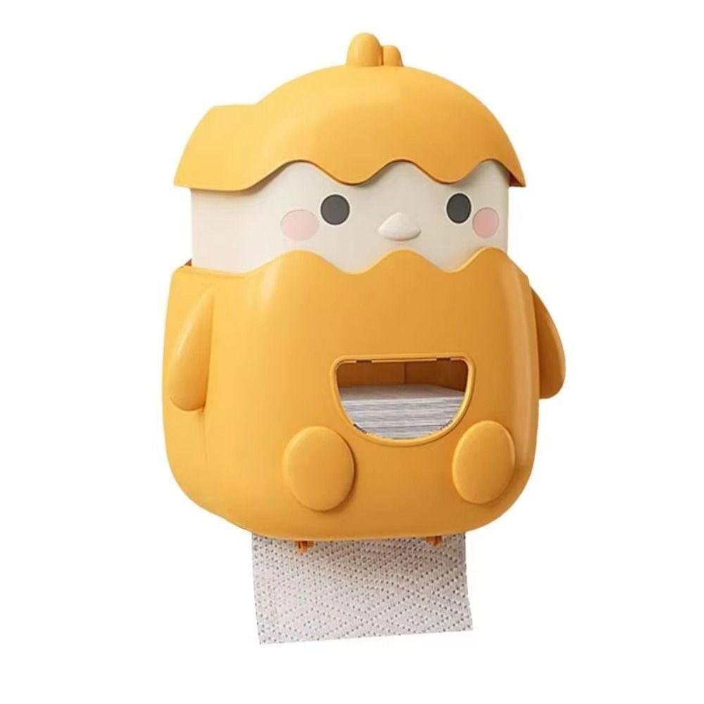 Chick Shape Wall Mounted Tissue Holder Cartoon Toilet Paper Container  Garbage Bag
