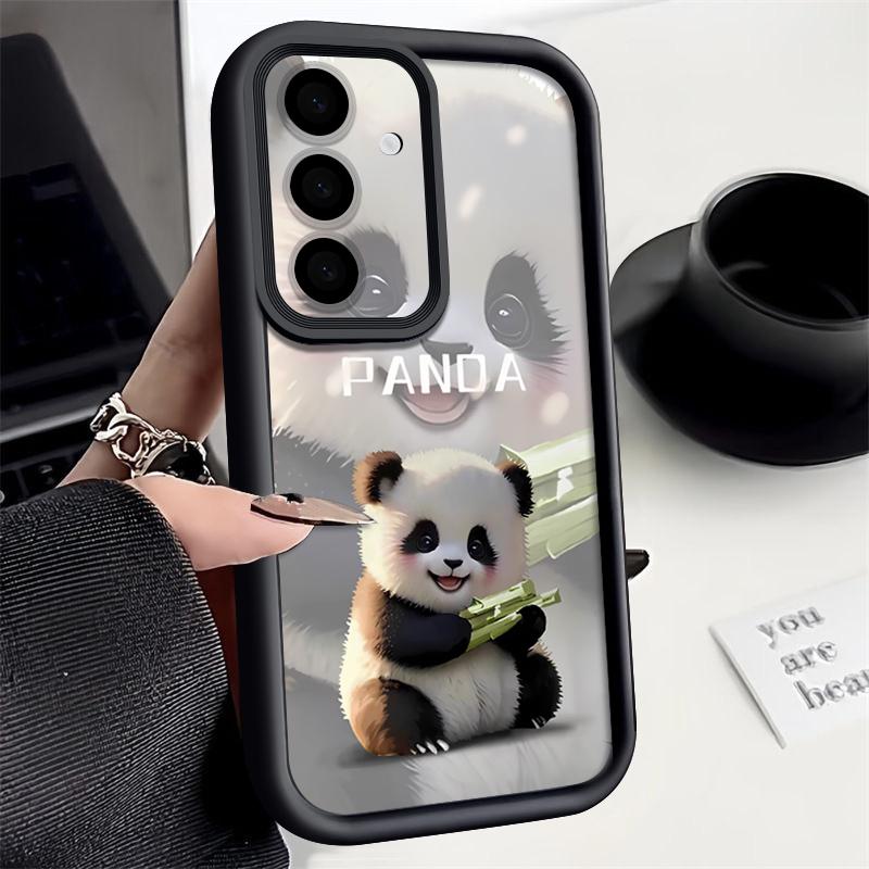 Lovely Baby Panda Pattern Case For Samsung Galaxy A57 A37 A17 A56 A36 A26 A16 5G A55 A35 A15 A54 S21 FE S22 S23 S24 Plus S25 Edge S26 Ultra Cover