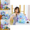 Adorable New Milk Tea Stitch Plush Toy Large Size Soft Doll Perfect Birthday Gift For Girls