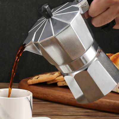 Alüminyum Mocha Cezve Hızlı Soba Kahve Demleme Makinesi Klasik Sekizgen Şekil Mutfak Aksesuarları Kahve Eşyaları