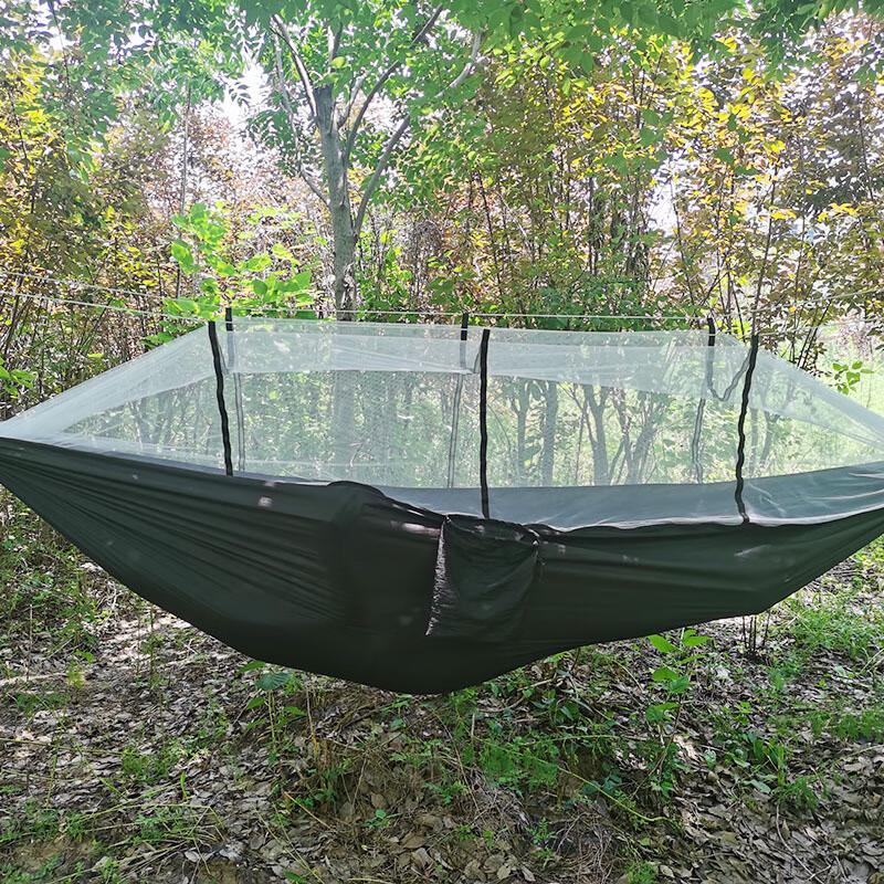 Automatic Quick-Open Parachute Hammock with Mosquito Net