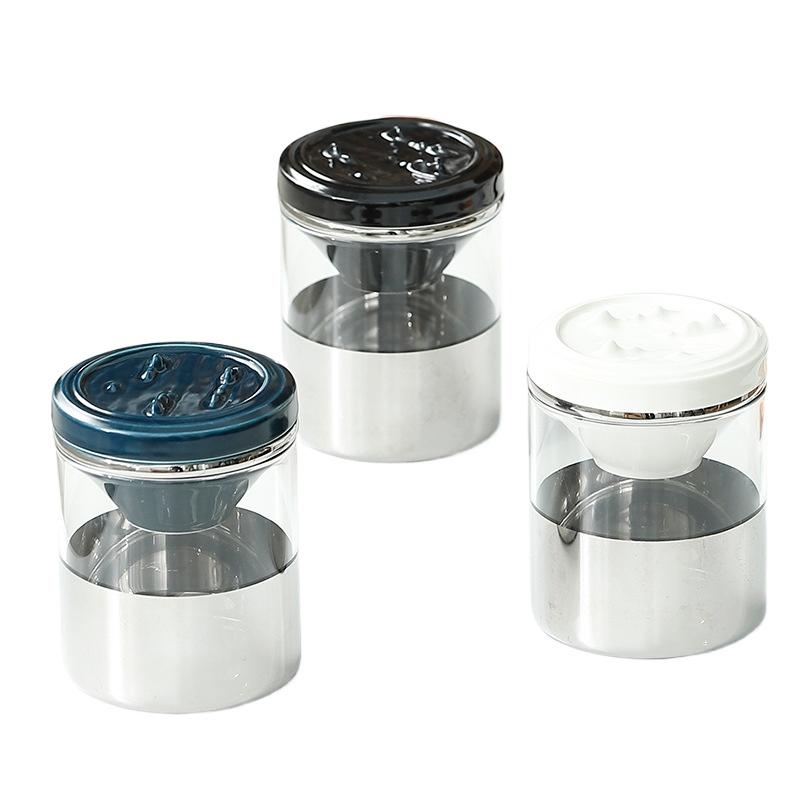 Funnel Covered Smokeless Odorless Windproof Creative Glass Ashtrays for Home Tabletop Office Outside Patio Outdoor Balcony