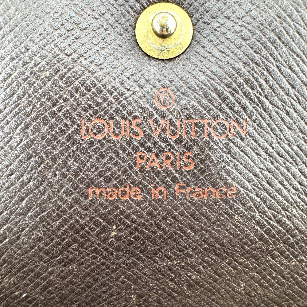 LOUIS VUITTON N61215 Trifold Damier leather Porte Tresor International Purse Brown leather unisex Used