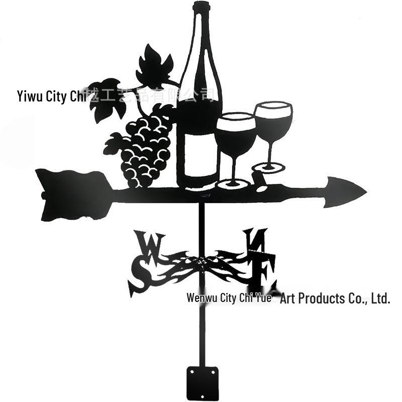 Weather Vane Ornament: Outdoor Wrought Iron Spray-Painted Roof Decoration Metal Craft