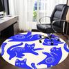 1pc Cat Pattern Office Round Area Rug, Indoor Mat Suitable For Office, Under Office Chairs Bedroom Living Room Home Decor, Room Deco