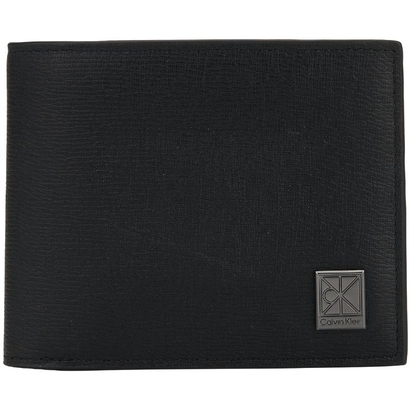 

Calvin Klein Business Casual Monogram Logo Multi-Card Slot Leather Wallet Men wallet Space-Black 4D1166G-UB1 Basic Set (Bag)