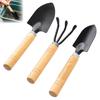Conjunto de 3 Peças Ferramentas de Jardim Pequenas Mini Pá de Jardinagem Pá Ancinho de Mão Revestido Pesado Ferramentas de Cuidados com Plantas para Suculentas Bonsai Plantas em Vaso