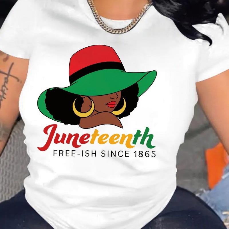 

Resort style spring and summer women s clothing Since 1865 Juneteenth letter print black men s short-sleeved clothing XL