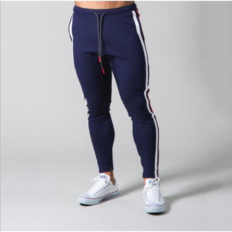 

Весна и осень мужские повседневные брюки 2024 новый тренд корейская версия черно-белые полоски облегающие леггинсы тренд с зауженными ступнями M