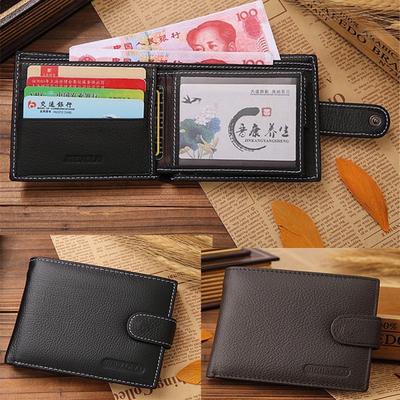 MENS SOFT GENUINE REAL LEATHER BIFOLD BLACK WALLET CREDIT CARD HOLDER COIN PURSE