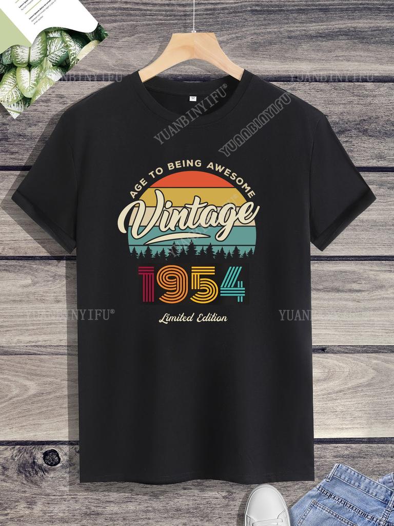 Street Fashion Vintage Made  1954 73th Birthday T Shirts 73 Years Old  Born  Gift Serial  Dad and Grandpa