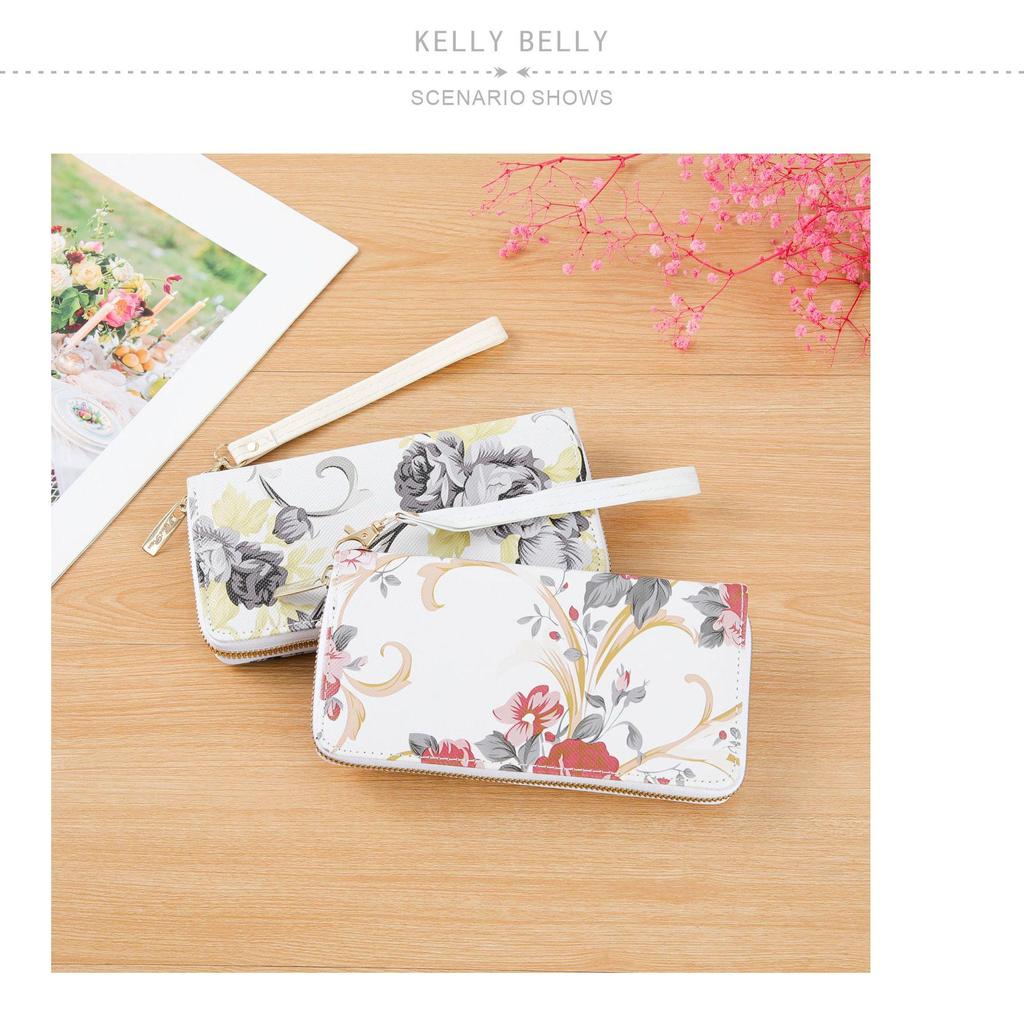 Women's Rose Print Wallet & Phone Bag