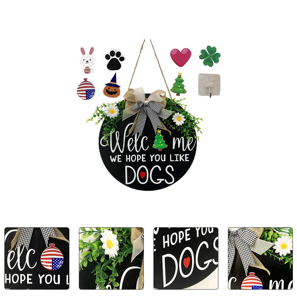 

Добро пожаловать Деревянный Знак Дверной Подвесной Доска Дверная Табличка Украшения Фестивальные Эмблемы 30x30cm