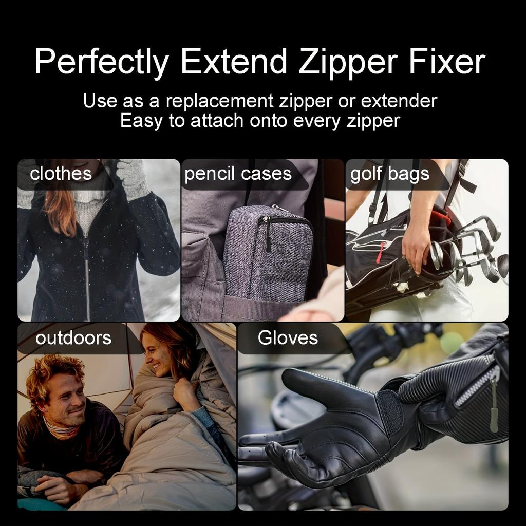 100pc Zipper Puller Black Extension Cord Tag Replacement Clip Broken Buckle Fixer Zip Cord Tab Travel Bag Suitcase Tent Backpack