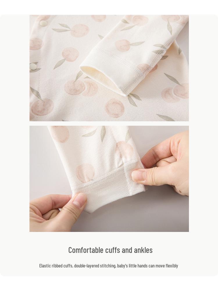 Pure Cotton Baby High-Waisted Two-Piece Set - Newborn Autumn Pajamas